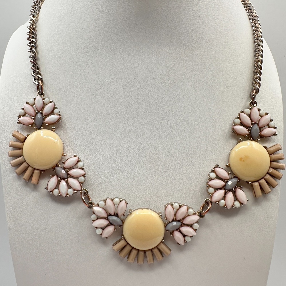 Vintage Y2K Chunky Bib Necklace Cabochon Boho Women's Jewelry